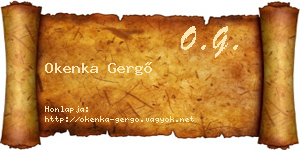 Okenka Gergő névjegykártya